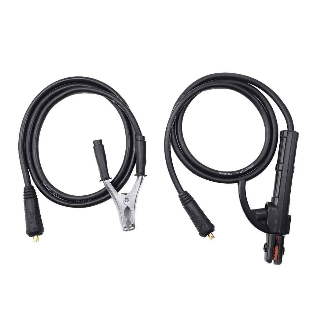 300A Ground Welding Clamp Black+sliver 59.06inch Copper + ABS Handle with 5