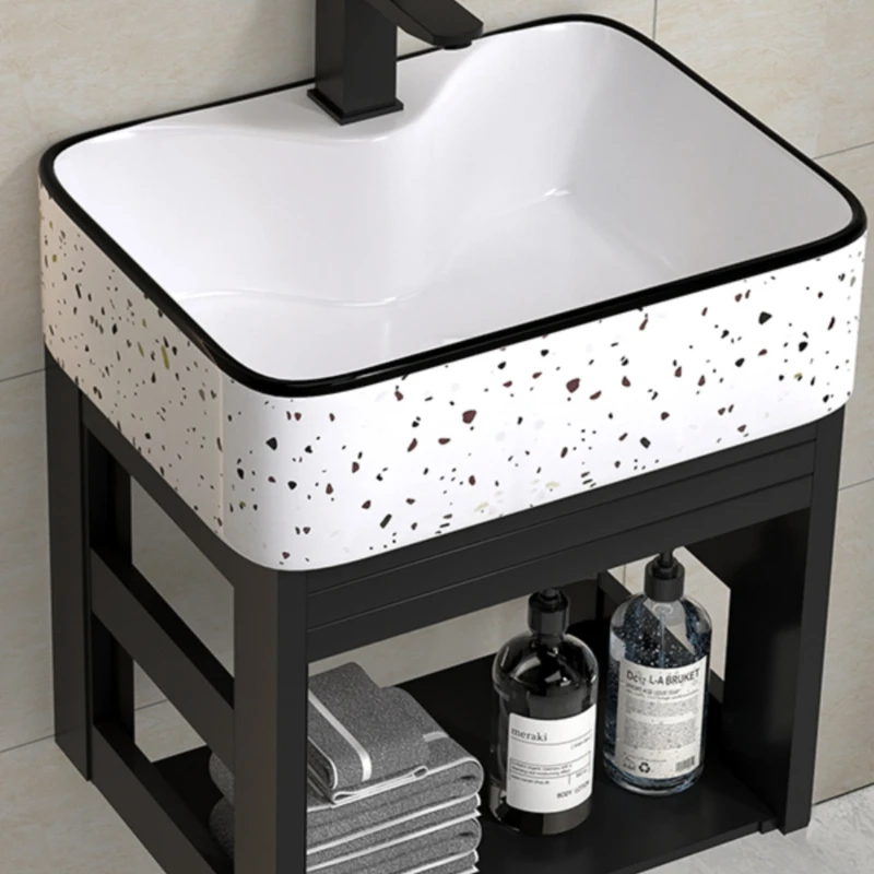 

Small Apartment Wall-Mounted Ceramic Wash Basin Balcony Bathroom Hanging Basin