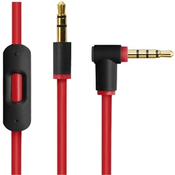 Premium Replacement Audio Cable with In - line Microphone and Control (Black red)