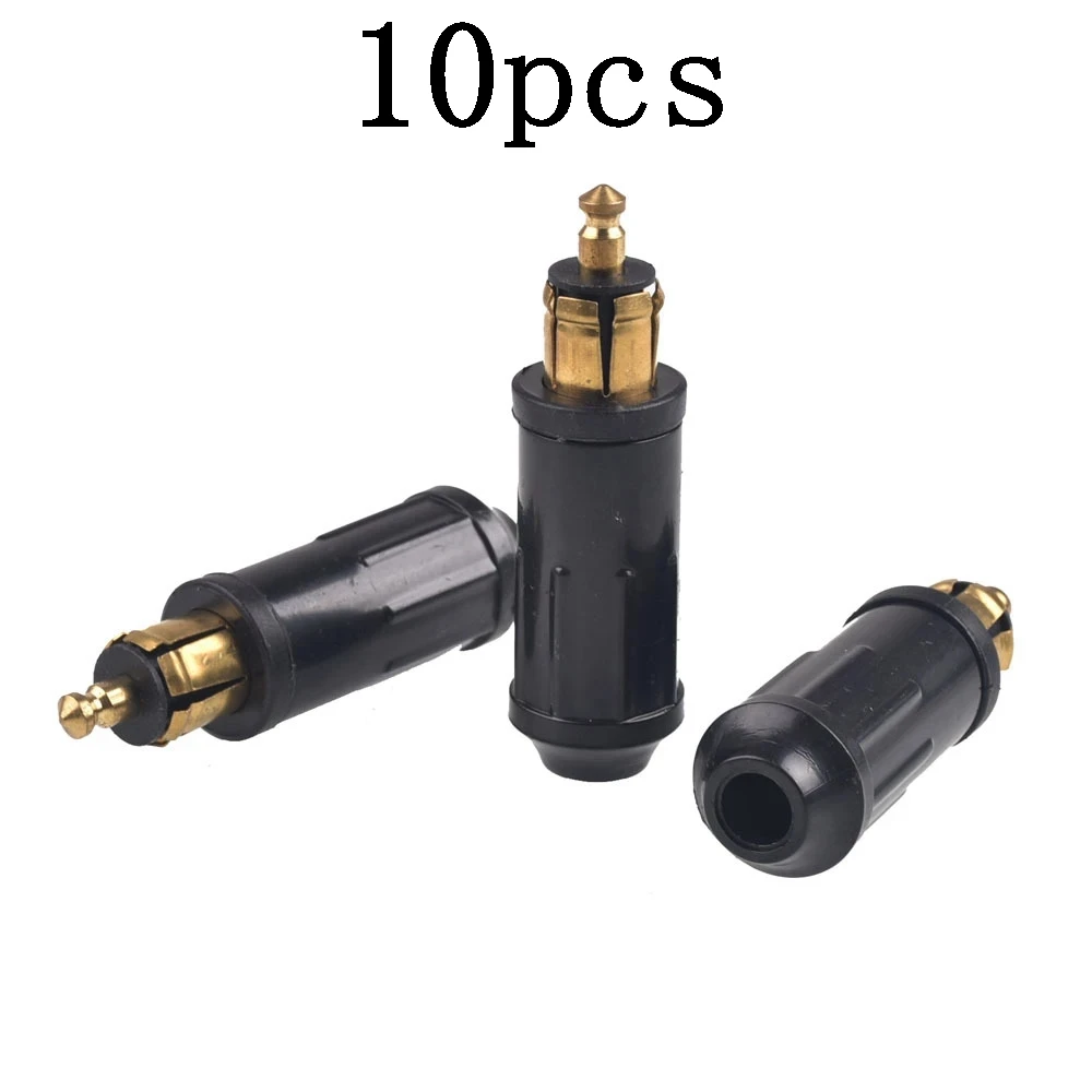 10pcs 12v  DIY Hella Male Plug Powerlet Plug European Type Cigarette Lighter Adapter Connector Fits BMW Motorcycles Accessories