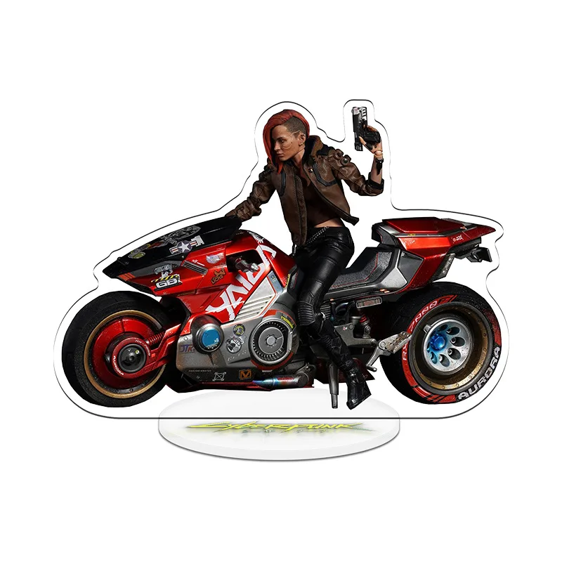 Cyberpunk 2077 Merchandise Display Stand with Keychain Gift Accessories