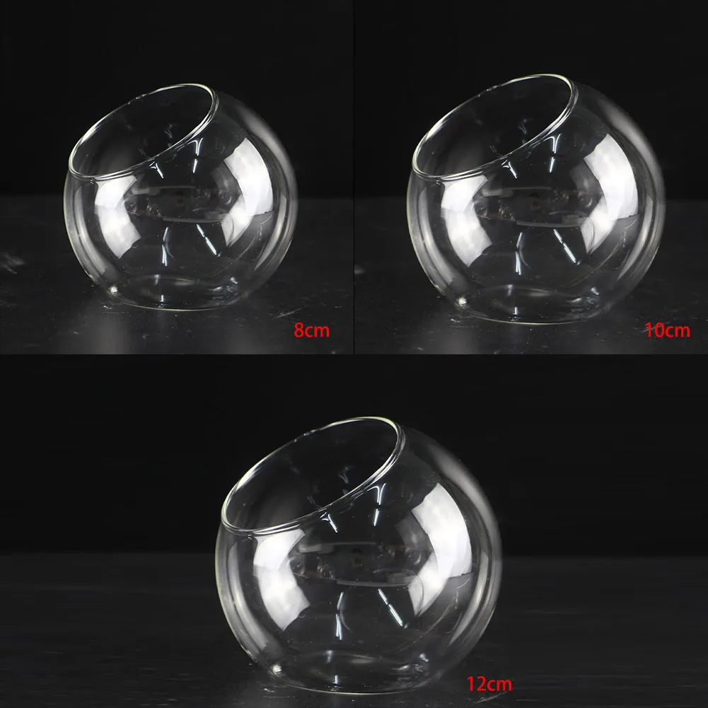 Micro Landscape Glass Vase Succulent Plant Terrarium Container Flower Pots Micro Landscape Oblique Glass Vase 8/10/12cm 6