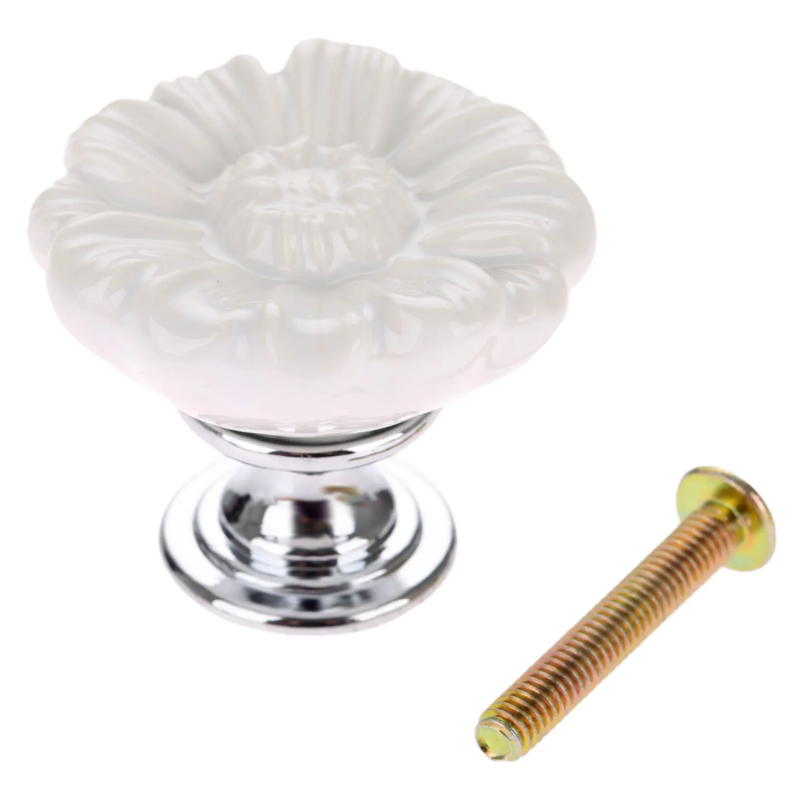 Vintage Ceramic Flower Cabinet Knob 4
