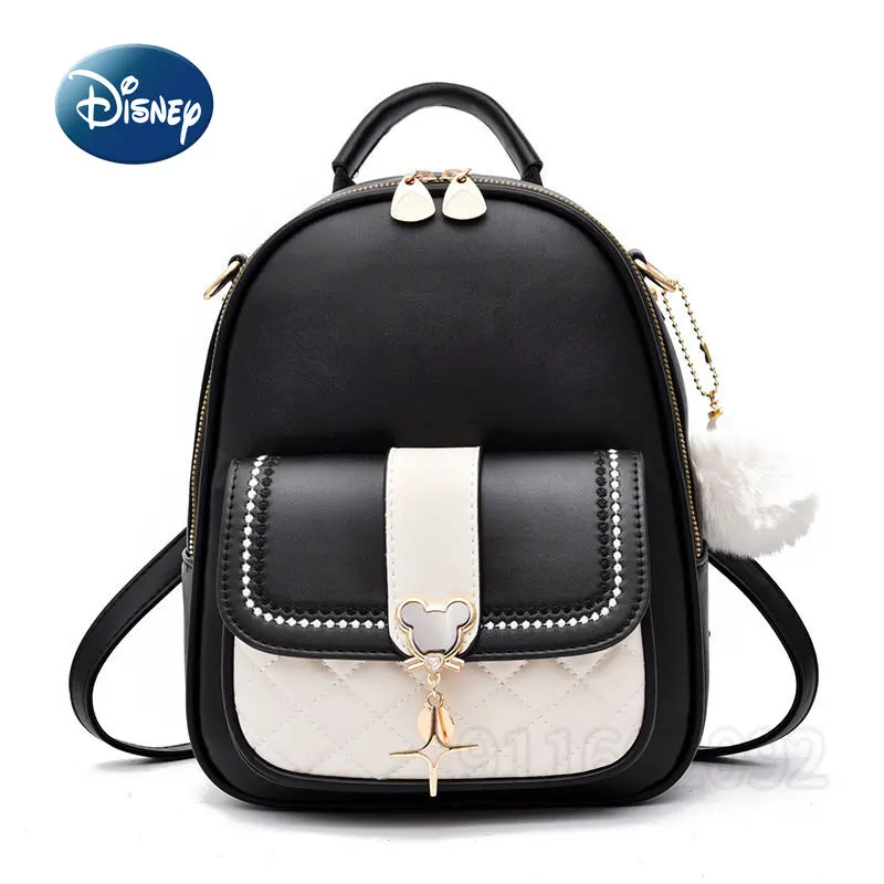 Disney Mickey New Women's Backpack Luxury Brand Women's Leisure Backpack  Large Capacity Cartoon Fashion Rivet Travel Backpack - AliExpress