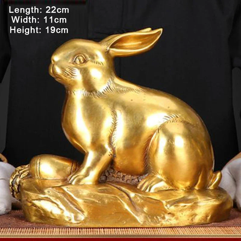 Pure Copper Rabbit Sculpture, Rabbit Shaped, Home, Living Room Office Bookcase, Desktop, Study, Decoration Gifts, Feng Shui, 1Pc