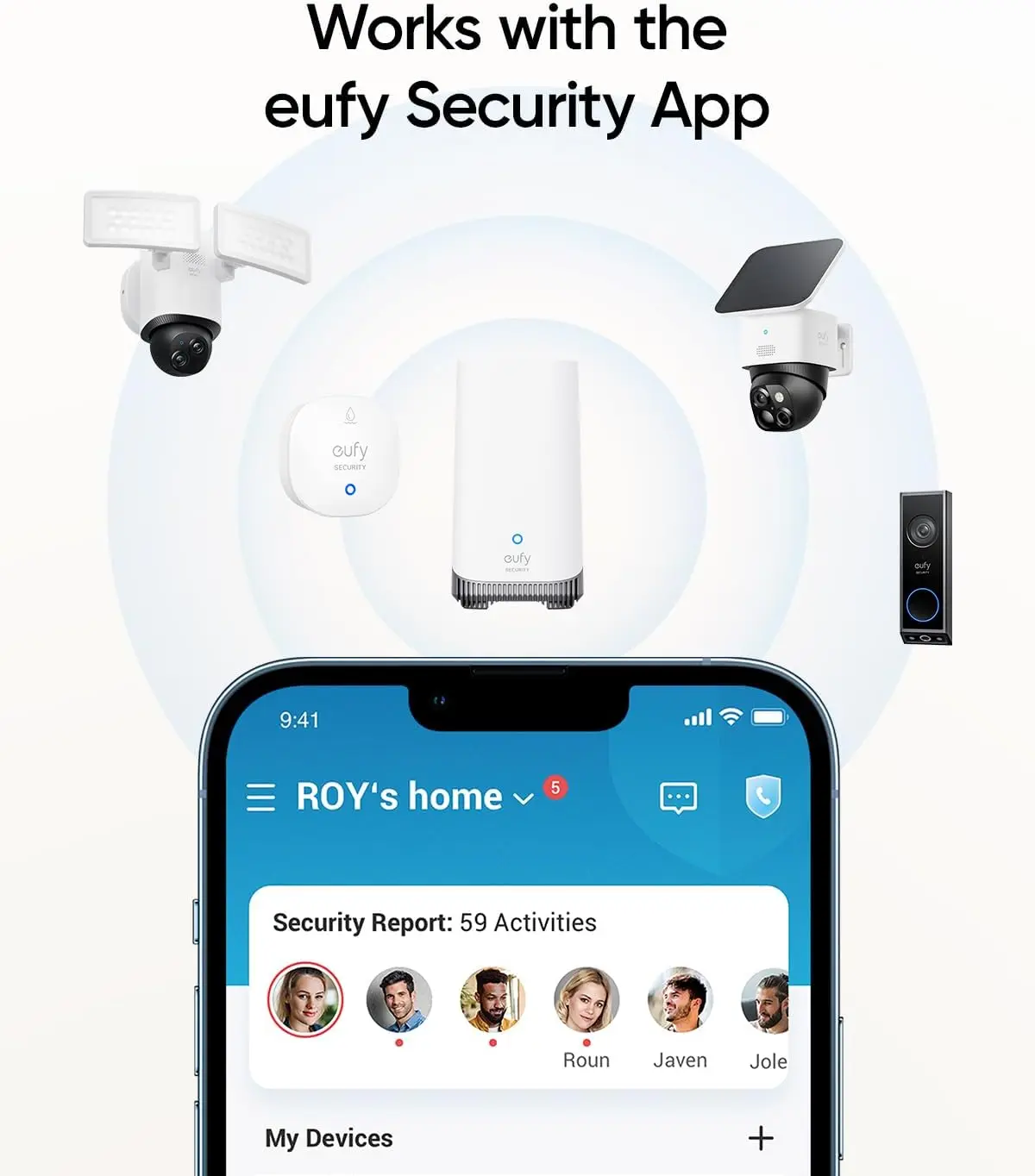 Eufy biztonsági vize majd Didereg Érzékelő vel Zárkózott alerts IP65 Vízhatlan esőköpény 2-year Üteg Élet homebase Megkívánható