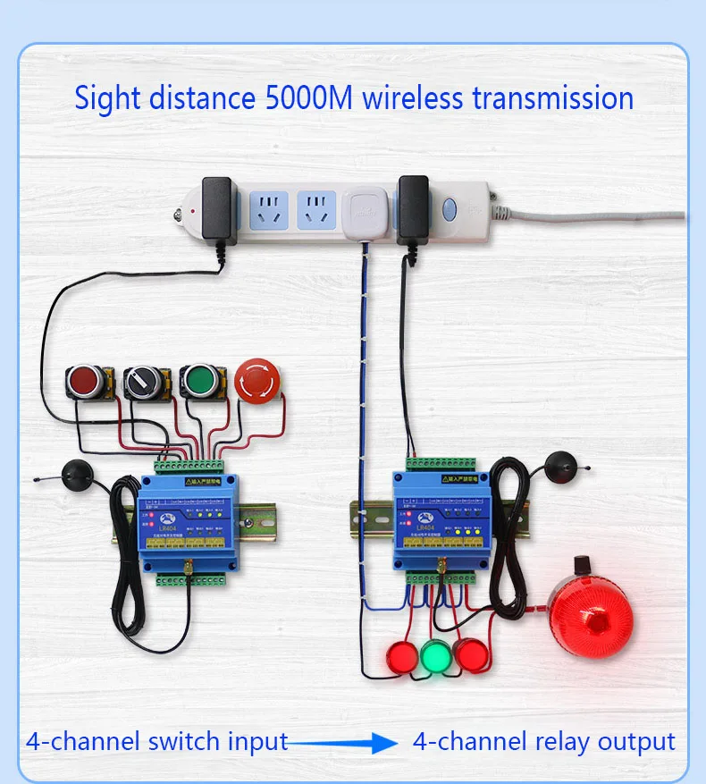 LR424 4-channel Switch Quantity Wireless Transmission Module Remote Control Rela