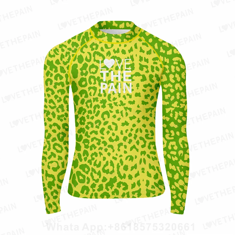 Love The Pain-남성 러쉬 가드 고탄성 긴 소매 서핑 수영복, 탑 수상 스포츠 피트니스 빠른 건조 다이빙 서핑 래쉬 가드  Best5