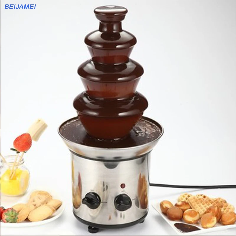 Chocolate Fountain Stainless Steel Chocolate Waterfall Machine Melting Warming Function Family Use