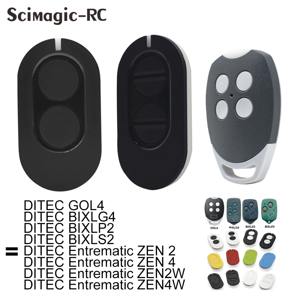 DITEC Entrematic ZEN 2 ZEN4 ZEN2W ZEN4W Gol4 BIXLG4 BIXLP2 BIXLS2 Garage Door Remote Control 433MHz Rolling Code