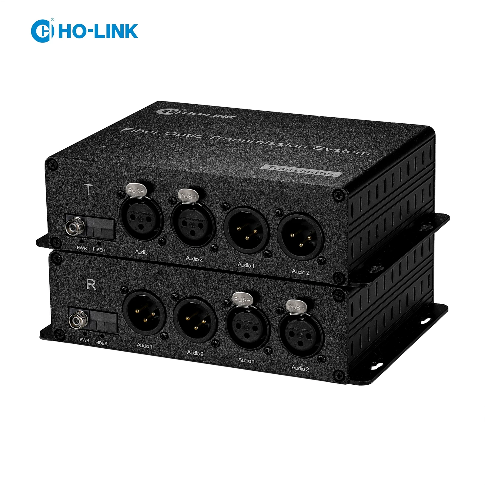 2 Bidirectional XLR Audio over Fiber Converter Extender Balanced Audio Fiber Optical Transceiver
