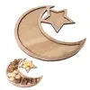 2025 Ramadan Trays - Wooden Eid Mubarak Serving Trays, Moon & Star Dessert Plates, Home Decor, Islamic Gifts For Eid Party J7a7 1