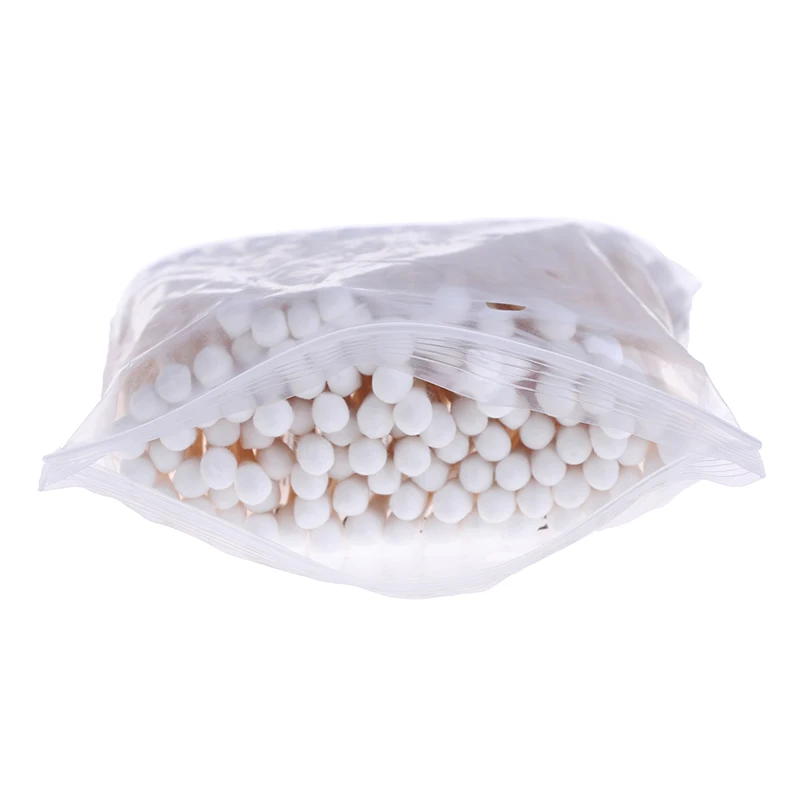 100Pcs 7.2cm Double Head Disposable Makeup Cotton Swab Soft Cotton Buds For Medical Wood Sticks Nose Ears Cleaning Tools