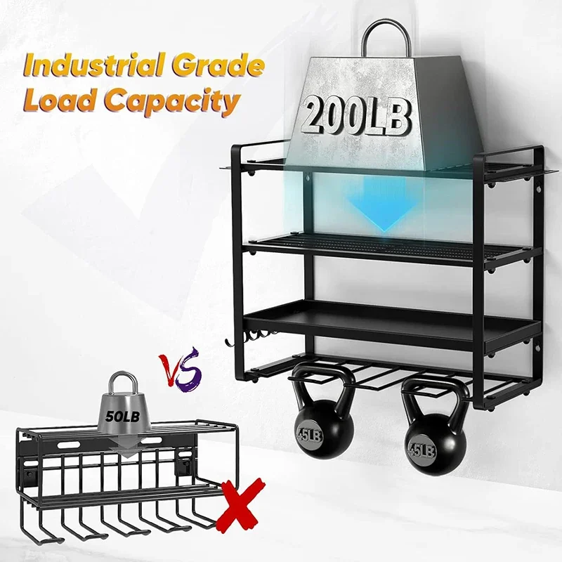4-layers Iron Tool Shelf Wall Mounted Organizer Tools Shelf Professional Workshop Tool Shelves Holder Drill Storage Bracket 3