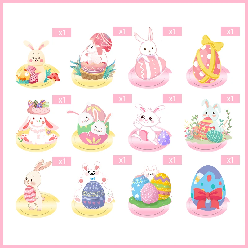 12Pcs/Set Happy Easter Theme Party Rabbit Easter Egg Ceiling Hanging Spiral Swirls Birthday Party DIY Decoration Supplies
