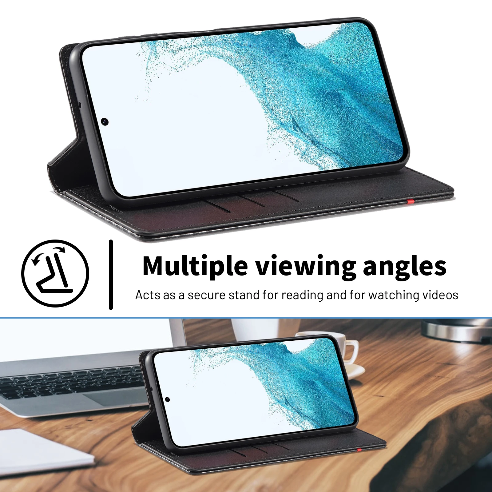 Sleek Carbon Fiber Leather Wallet Case