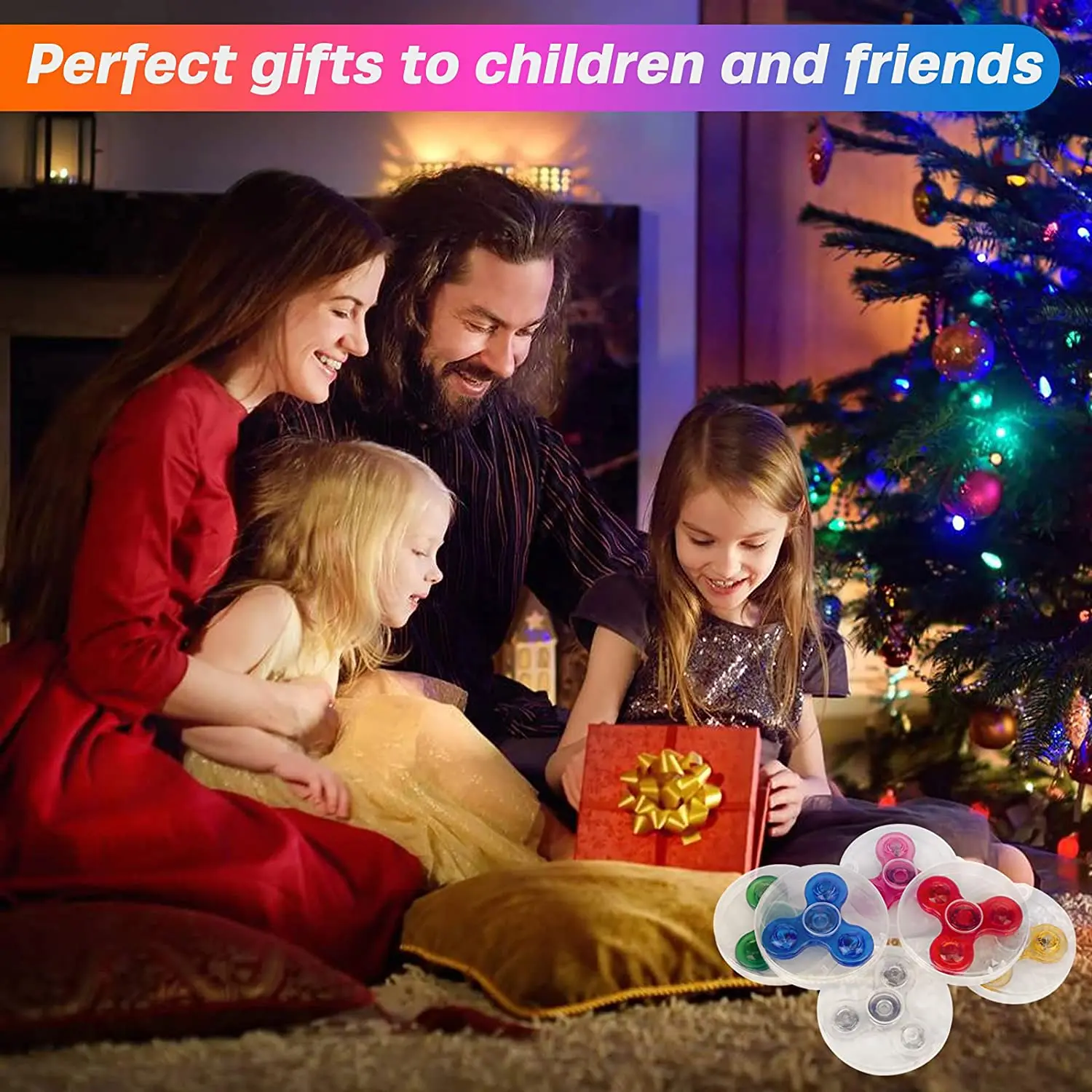 LED Light Up Fidget Spinner Luminous Finger Toy Hand Spinner Stress Reduction and Anxiety Relief Party Favors for Kids Adults 5