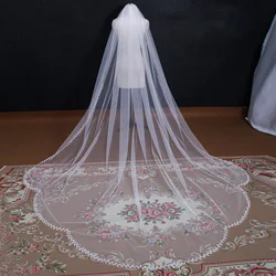 NZUK  Real Photos Leaf Lace Wedding Veil White Ivory Long Bridal Veil with Comb Spanish Lace Church Woman Bride Accessories