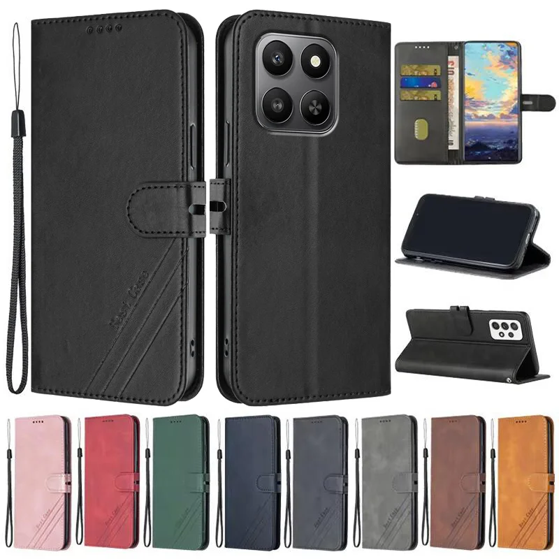 Smart Leather Flip Case - Magnetic Wallet Cover