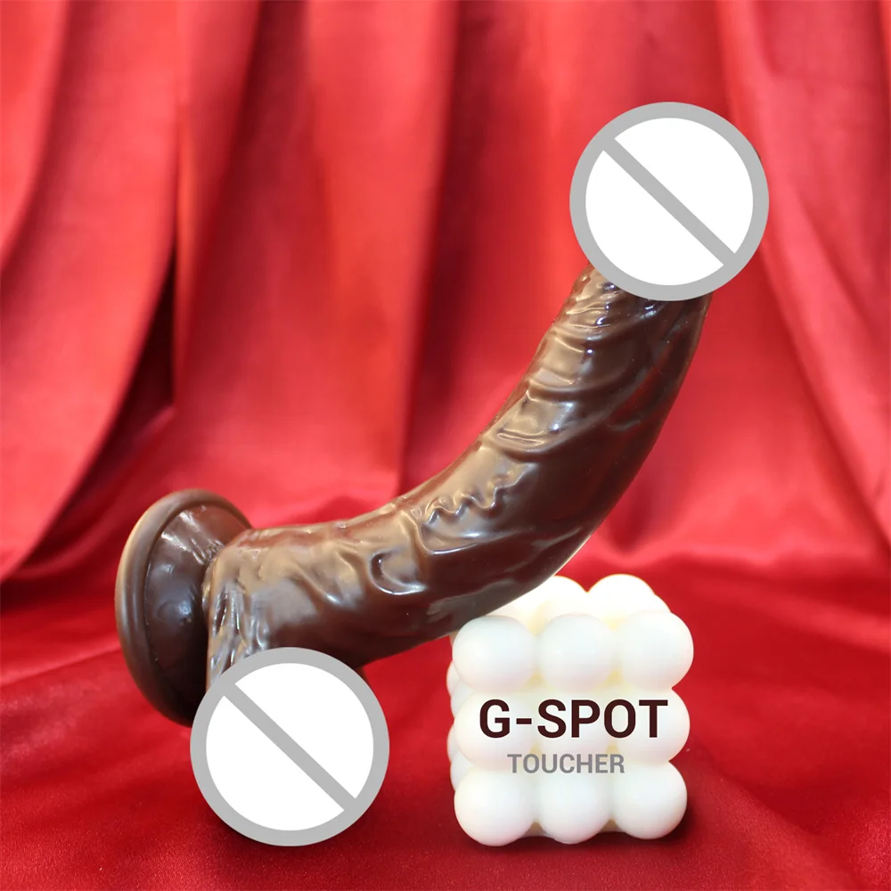 Sex Toys S-XL Realistic Fake Penis With Suction Cup Gay Sex Toys for Women Curved Brown Dick Anal Plug Vaginal Masturbators Dildo