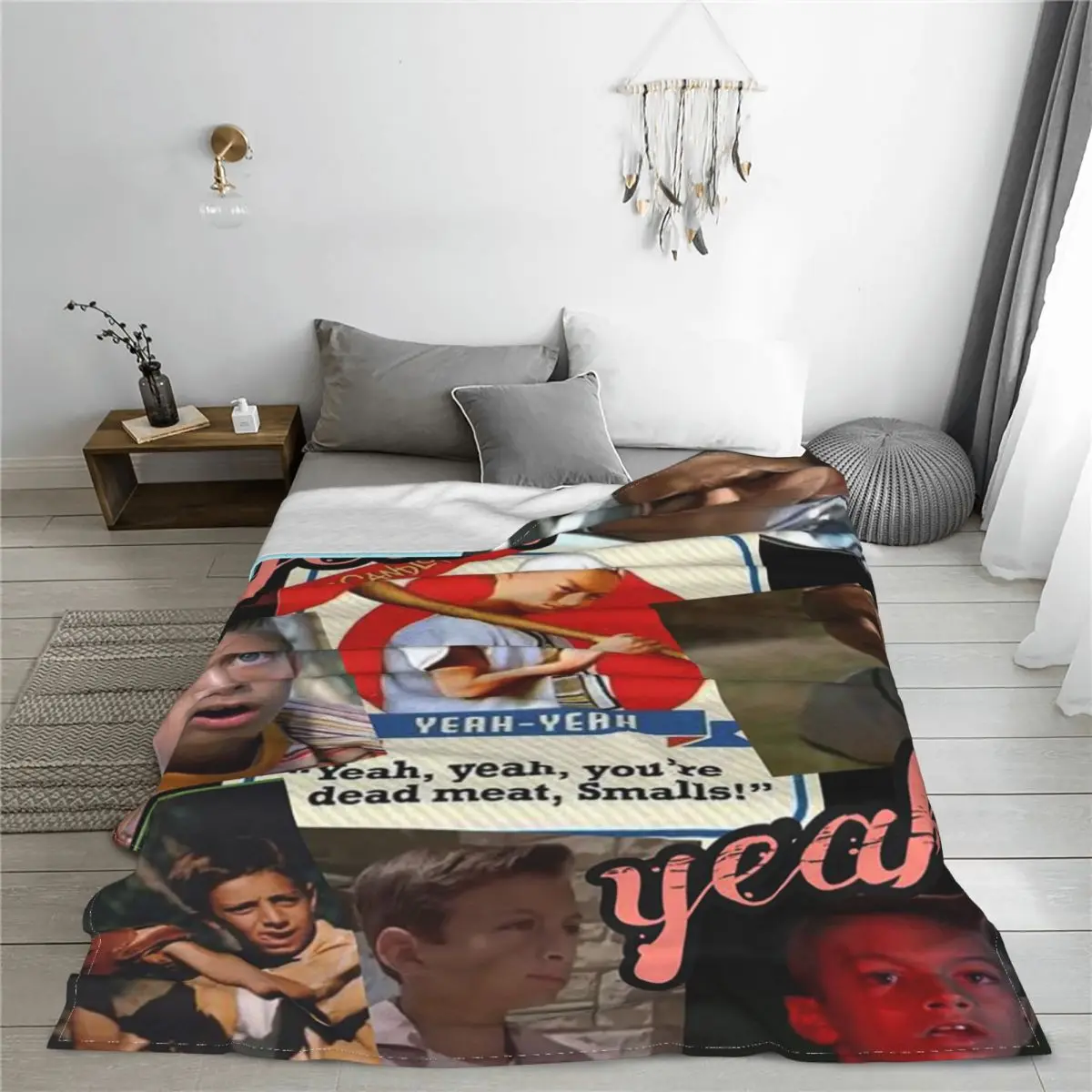Plaid The Sandlot Movie Blankets Fleece Print for Kid Adult Gift Portable Warm Throw Blankets for Bedding Office Rug
