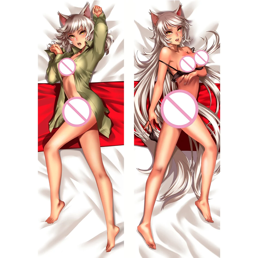 

Nekomonogatari Kuro Dakimakura Cushion Pillow Cover Anime Cat Ears Otaku Cosplay Long Hugging Body Pillowcase