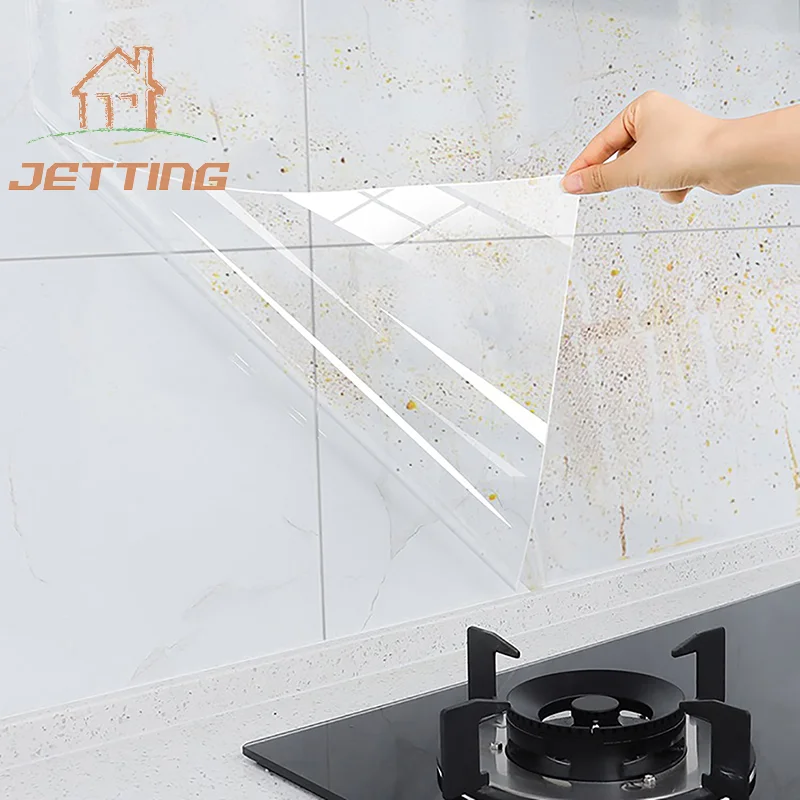 

1Pc Kitchen Oil Proof Wall Sticker Heat-resistant Wallpaper Clear Self Adhesive Film Waterproof Paper Home Decoration