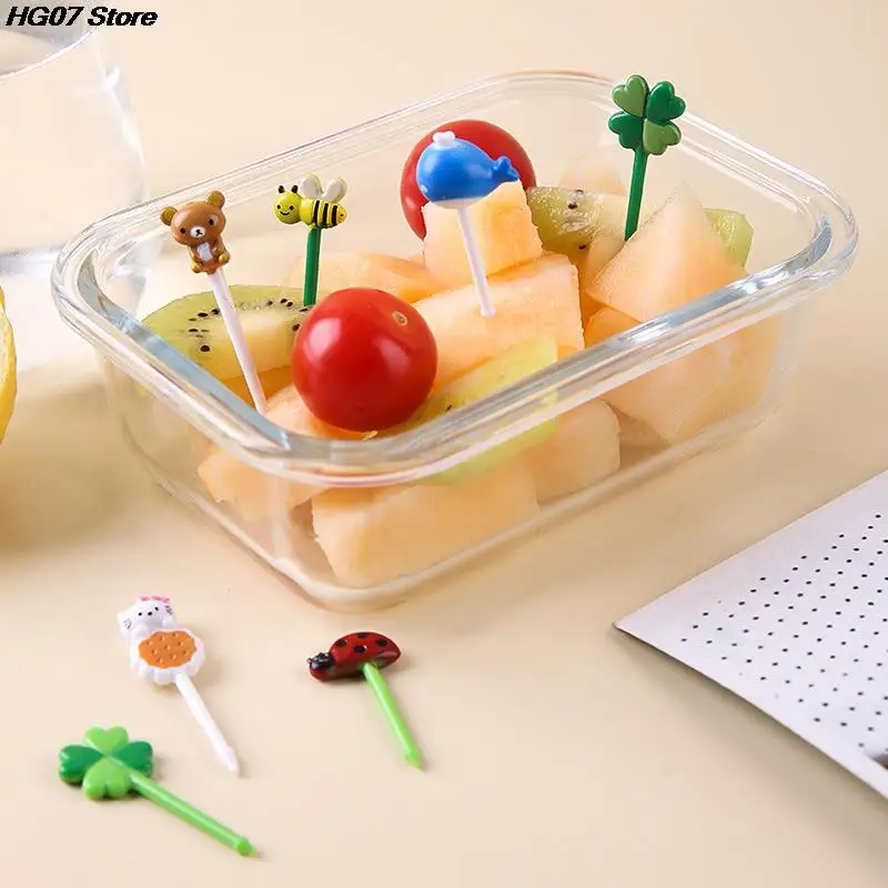 8/12Pcs Kids Fruit Picks Needle Stick Toothpicks Mini Creative Fruit Cake Dessert Food Forks Lunch Box Decor Bento Accessories fruit fork food picks food toothpicks