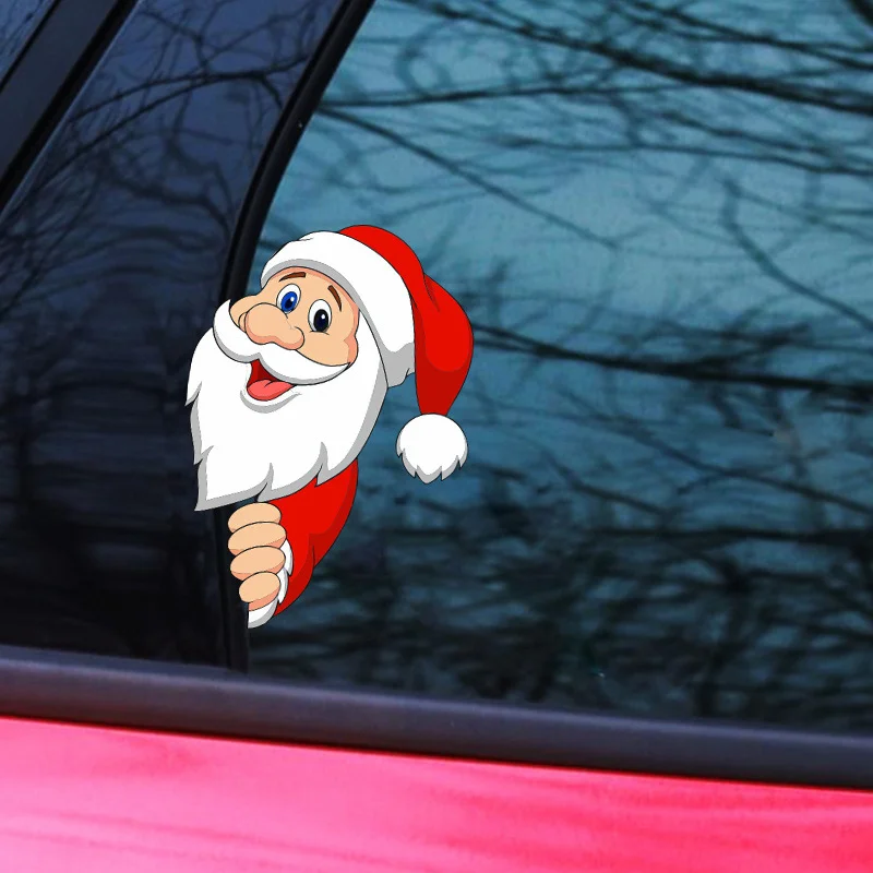 Christmas Festive Window Glass Stickers Decorate Side Window Bumpers Santa Claus Car Stickers