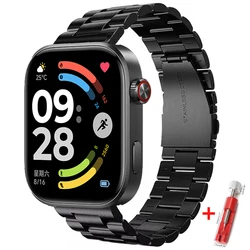 Luxurious Stainless Steel Butterfly Clasp Watch Bracelet Strap - Redmi watch 6 (Black)