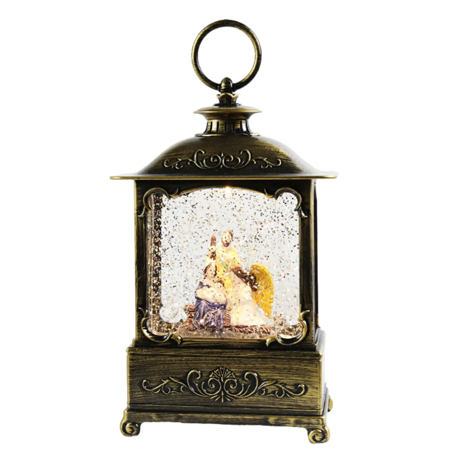 

Glittering Christmas Music Box Lantern Portable Light Christmas Scene Musical Box for Holiday Desktop Home Decor Kids Girls Gift