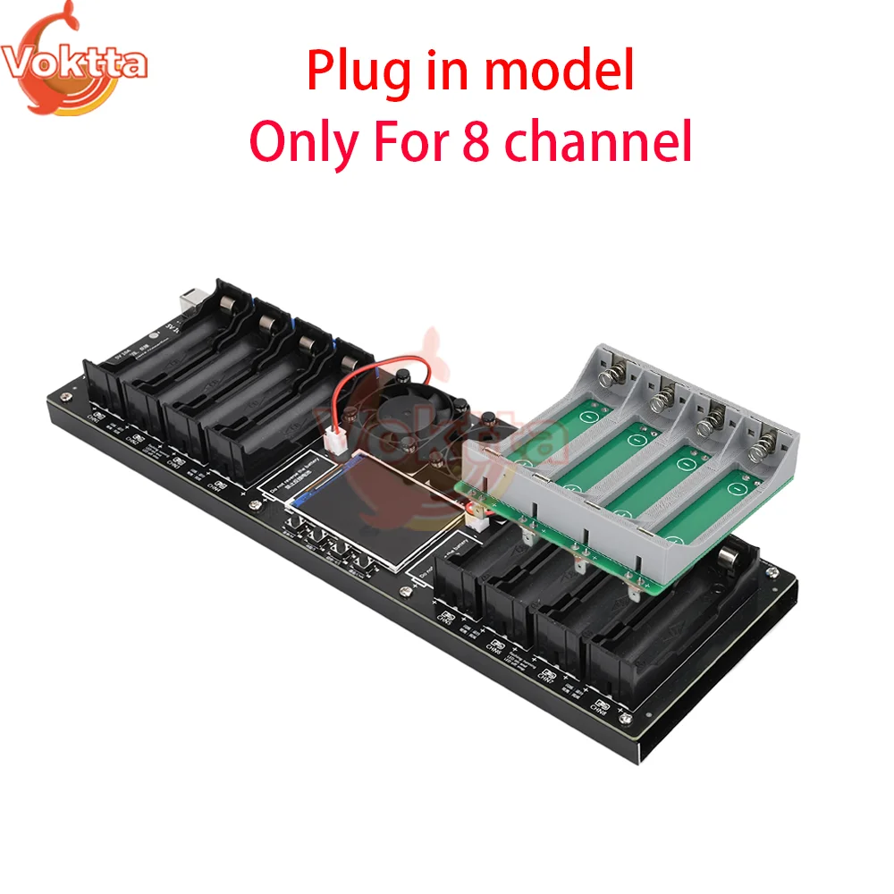 Battery Tester Lithium Battery Tester DIY 21700 Battery Tester 4*21700 Power Detector Module For Test 4/8 Channel 18650 Lithium Battery Capacity Internal Resistance