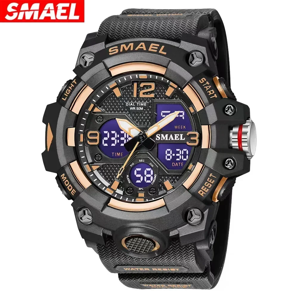 

SMAEL Sport Watch Military Watch For Men Alarm Clock Stopwatch LED Digital Back Light Display Men's Watches Waterproof 8008