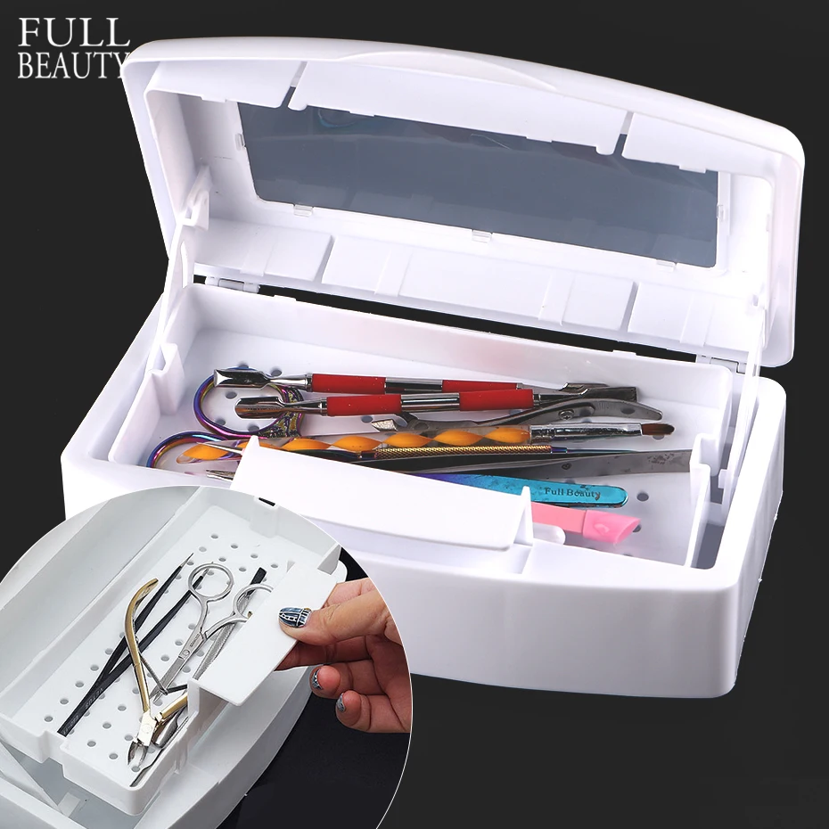 Nail Sterilizer Tray Disinfection Box Sterilizing Clean For Manicure Nipper Tweezers Sterilizing Filtering Tools Soaking Box