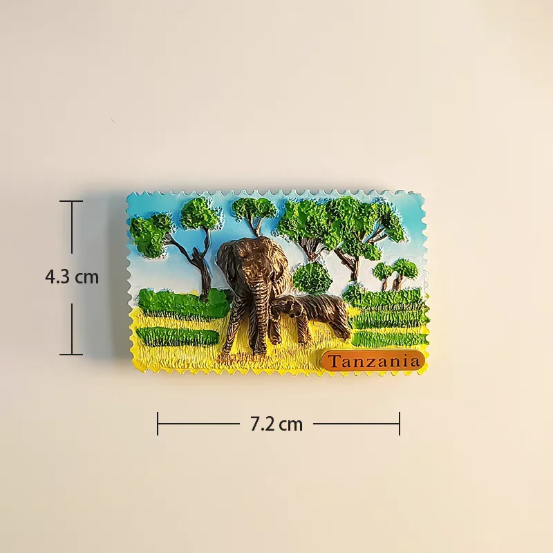 Magnete Frigorifero 3D Tanzania Big Five Animals, Souvenir Di Viaggio In Resina Fatta A Mano, Regalo Originale