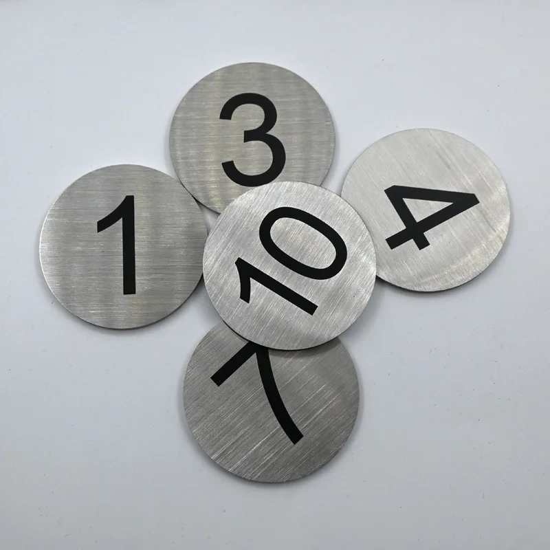 House Number Signs 3/4/5 cm Round Stainless Steel Self adhesive Numbers Address Sign #1-40 Letters Mailbox Number Digital Metal Tag