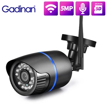 Gadinan 2.8mm Wifi 5MP Bullet Waterproof Camera 24pcs IR LED With Recording Sound IP Camera Motion Detection ABS Plastic iCSee 1
