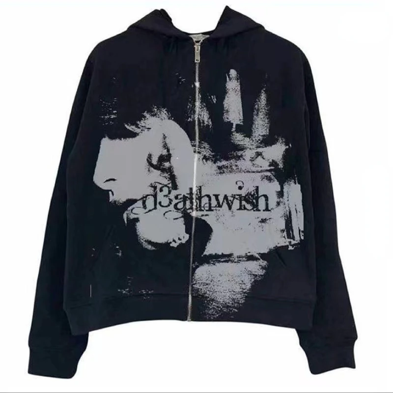 

Character Description Printing Hoodie Streetwear Sweatshirt Women Gothic Hoodie Y2k Spring Street Printing Couple Clothing 2024