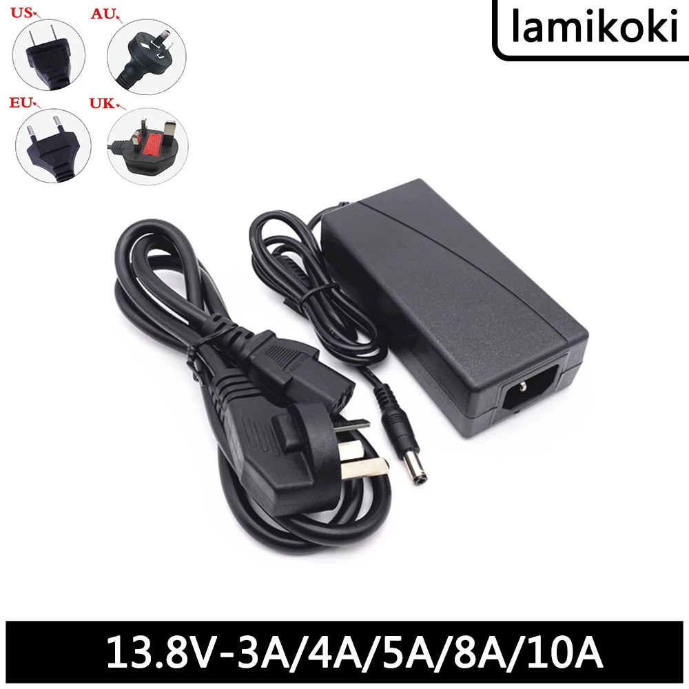 Fonte de Alimentação de Comutação 13.8v 5a 8a 10a Adaptador de Alimentação 13.8v 4a dc Cabo de Alimentação ac dc 13.8v 3a