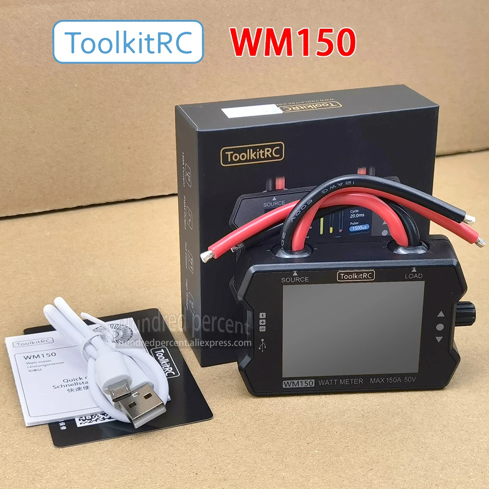 НОВЫЙ ToolkitRC WM150 150A 50 В ваттметр анализатор мощности ЖК-дисплей тестер напряжения и тока мощности ШИМ-выход для измерения мощности RC thumbnail 6