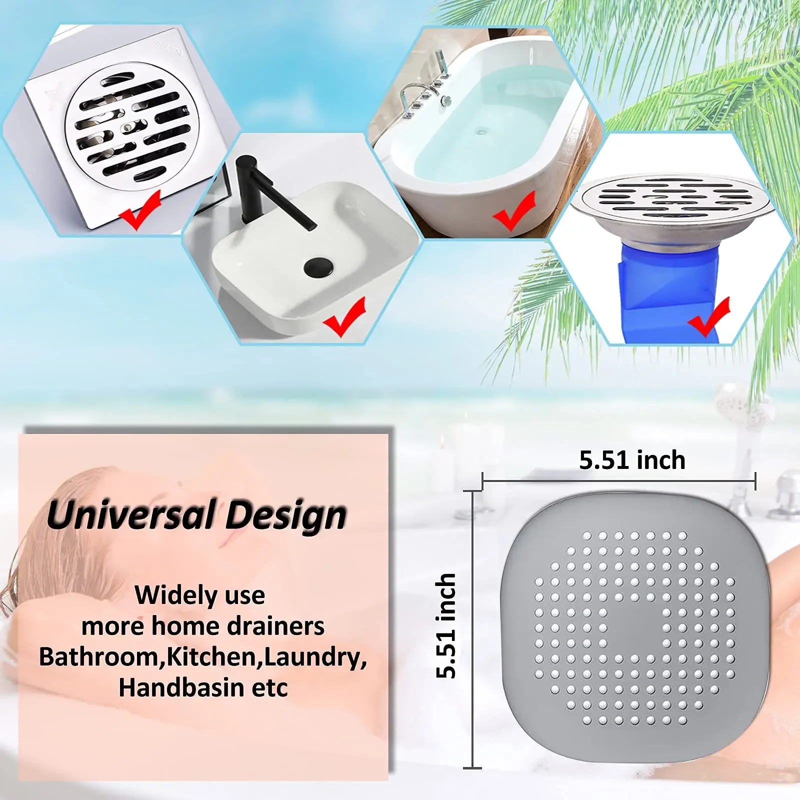 Plug Stopper Kitchen Sewer Silicone Bathroom Floor Bathtub WaterFilter Home Accessories shower drain hair catcher sink strainer 5