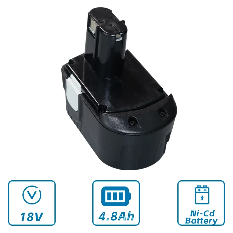 

For Hitachi 18V Dirll Tool Battery EB1812S EB1814SL EB1820 EB1826HL EB1830 DS18DL 4.8Ah Replacement Rechargeable NI-CD Cells