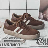 Classic Brand Men Brown Suede Sneakers 2024 Fashion Low-top Men's Trendy Skate Shoes Comfort Casual Vulcanized Sneakers Men 1