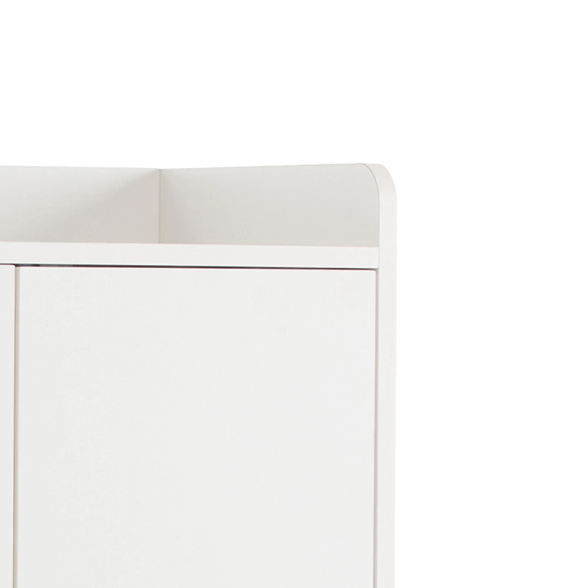 Closet Sideboard Shoe Wardrobe with Adjustable Folding Minimalist Design and Solid Wood Legs Organizer