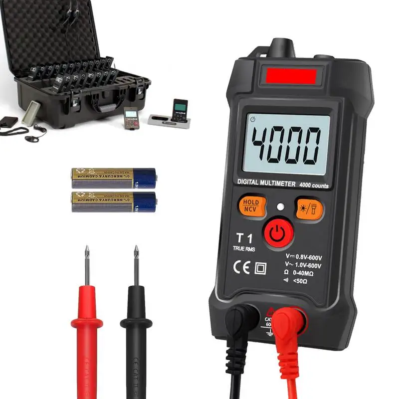 

Smart Multimeter 4000 Counts Portable Auto-Ranging Tests DC AC Voltage Tester Battery Powered Ncv Contactless Electrical Tester