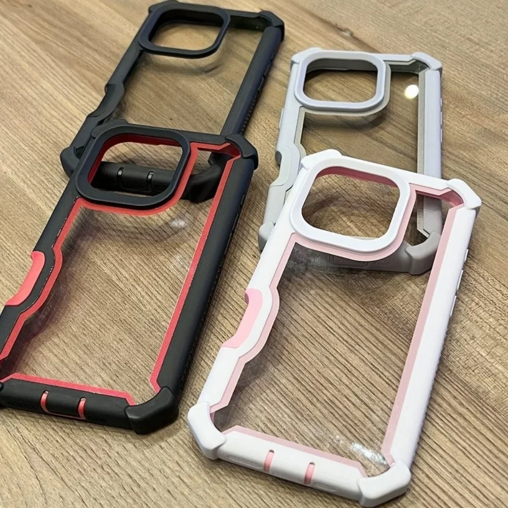 Rugged Shockproof Military Grade Transparent Phone Case with Armor Design