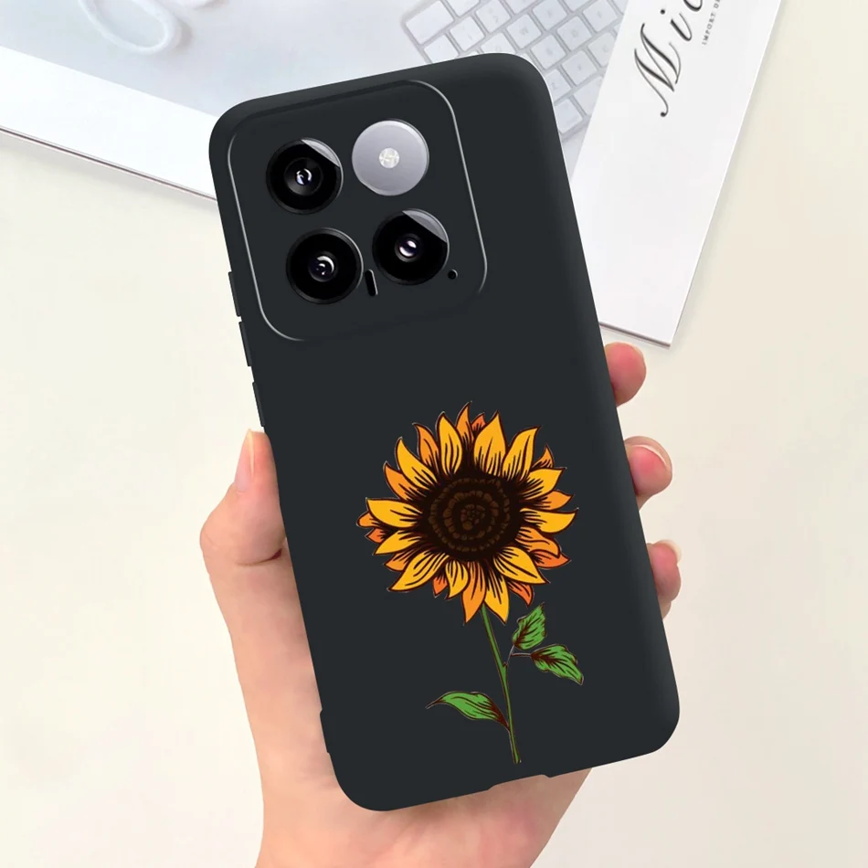 Sunflower Pattern Candy Color Soft Silicone Back Cover