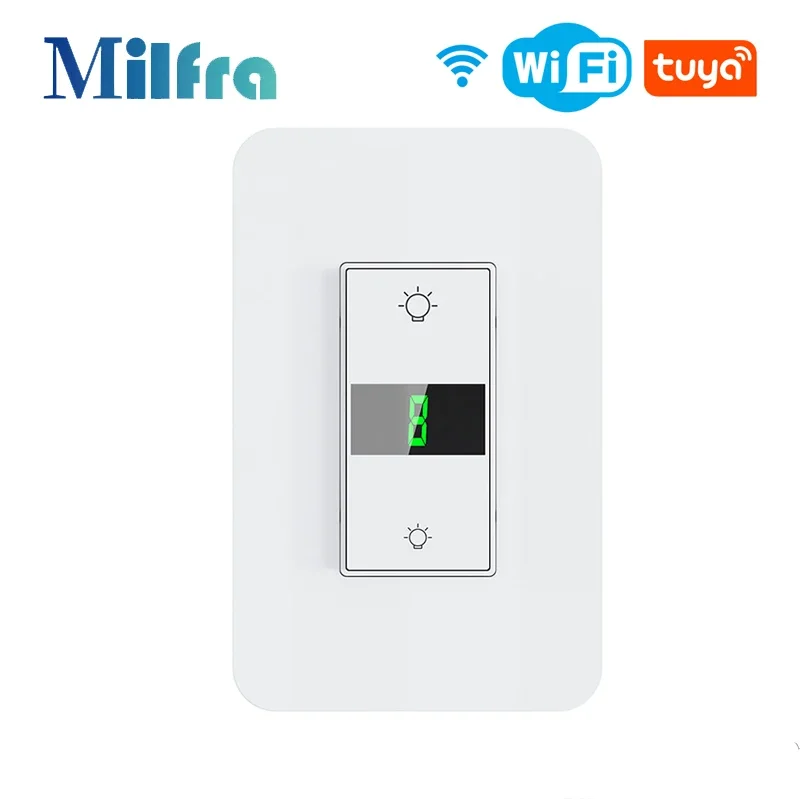 Tuya Wifi Smart Dimmer Touch Switch Interruptor de Luz de Parede Padrão dos Eua Aplicativo Smart Life Controle de Voz para Alexa Google Home Way