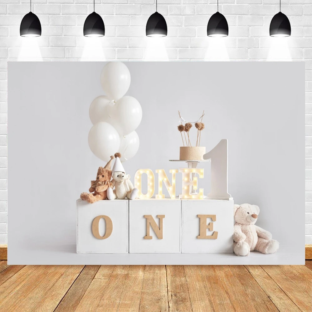 Newborn 1st Birthday Party Photography Backdrop Colorful Balloon Boy Girl First Birthday Decoration Baby Shower Photo Background