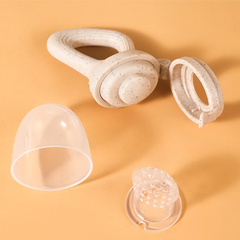 Baby Fresh Fruit Food Feeder with Lid BPA Free Silicone Baby Mesh Feeders for Infant Fruit Pacifier Nibbler Toddler Teething Toy